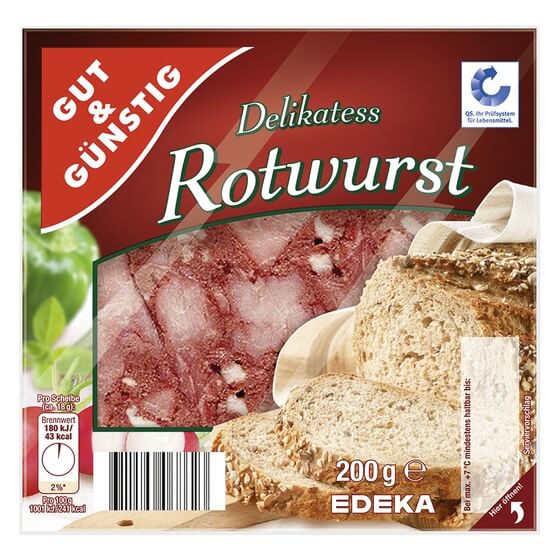 Rotwurst(Schwein) geschn. 200g G&G