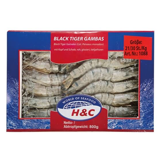 Black Tiger Gambas roh,m.Kopf u.Schale MKMS TK 21/30 1kg