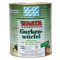 Würfelgurken mit Süßungsmittel 10,1kg/5,6kg Wasta