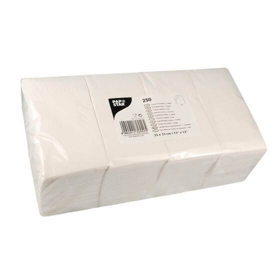 Servietten weiß 2-lagig 1/8-Falz 33x33cm 250 Stück PapStar