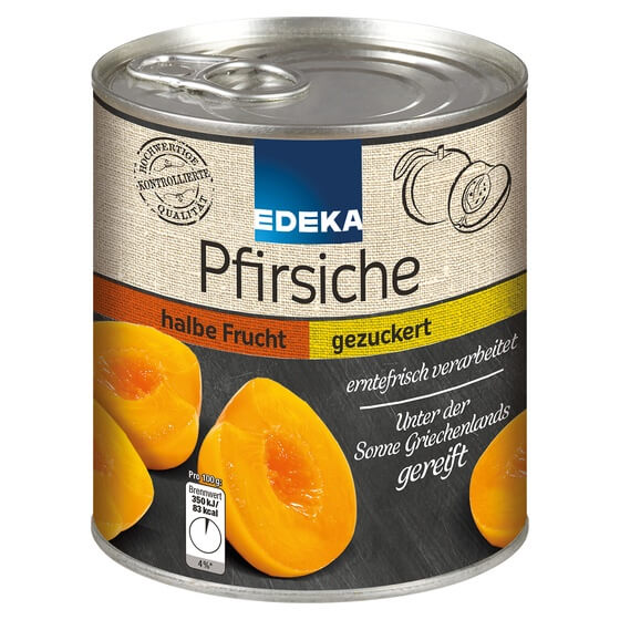 Pfirsiche halbe Frucht gezuckert 820g Edeka