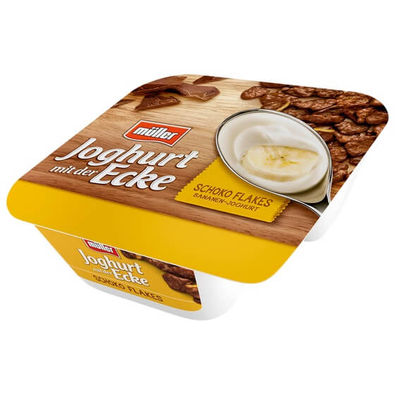 Joghurt mit der Knusper Ecke Schoko Flakes 150g 3,8% Müller