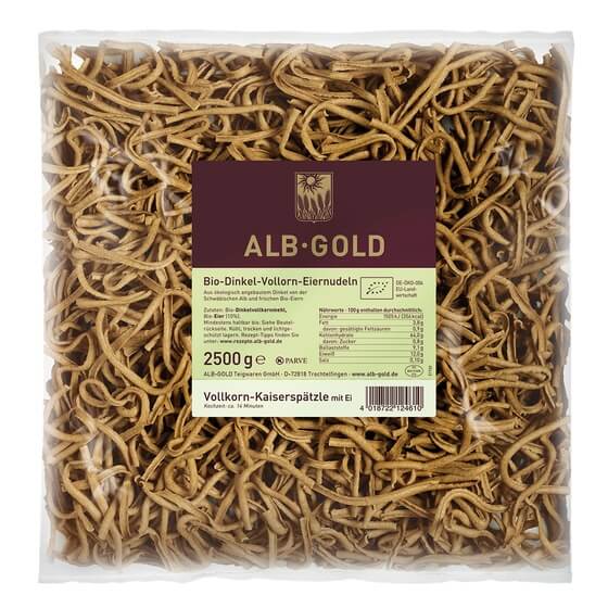 Bio Dinkel-Vollkorn-Spätzle (mit Ei) vorgegart 2,5kg Albgold