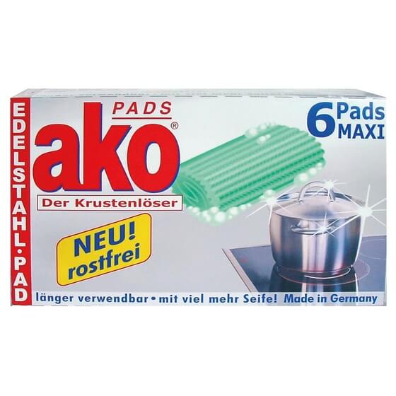 Edelstahl Pad MAXI rostfrei 6St akoPADS®