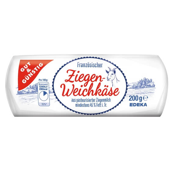 Ziegenweichkäse Rolle 45% F.i.Tr. 200g G&G