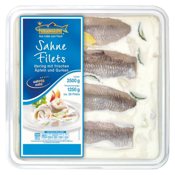 Sahne-Heringsfilet MSC 2,5kg ca.25Stück Friesenkrone