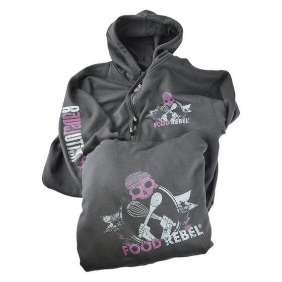 Hoodie Black mit Rücken/Arm/Brust-Print Gr. XXl Food Rebel