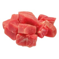 Schweinegulasch I mittel 24mm(aus dem Schinken)roh ca.1kg