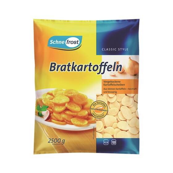 Bratkartoffeln Scheiben vorgebacken ODZ 2x2,5Kg Schnefrost
