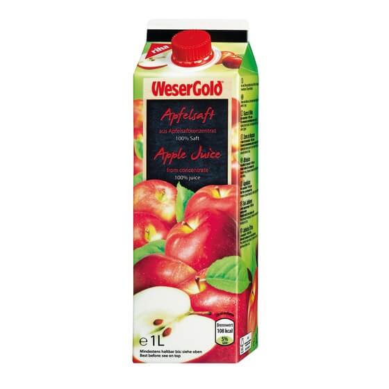 Apfelsaft klar 8x1l Tetra Pak Wesergold