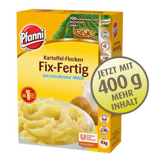 Fix und Fertig Püree ODZ 130 Portionen 4kg Pfanni