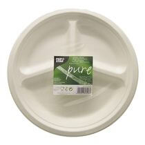 Teller Zuckerr."pure" weiss 3-get. 26x2cm 50St PapStar