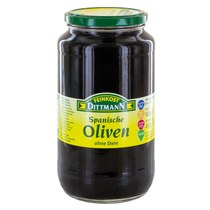 Oliven schwarz ohne Stein 900g/400g Dittmann