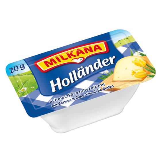 Schmelzkäse Holländer 30% F.i.Tr. 100x20g Milkana