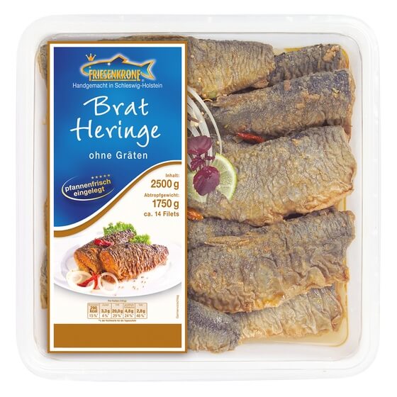 Bratheringe ohne Gräten MSC 2,5kg ca.12-15Stück Friesenkrone