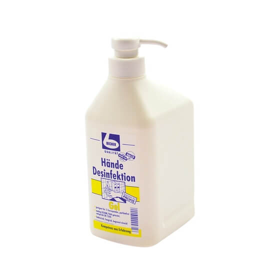 Hände Desinfektion Gel Pumpflasche 1l Dr. Becher