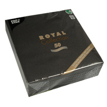 Servietten Royal schwarz 1/4-Falz 40x40cm 50St PapStar