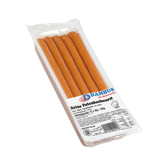 Puten-Bockwurst Kal.20 10 Stück à 90g Einwegschale