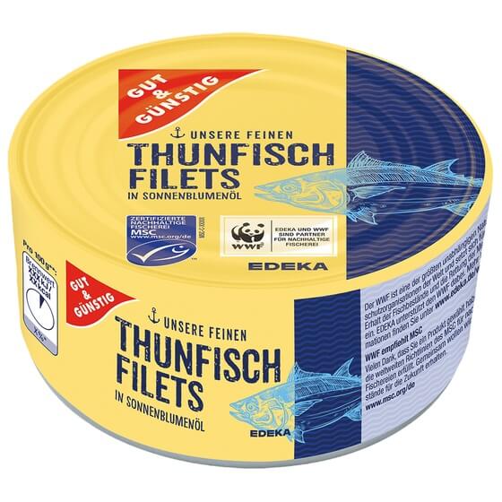 Thunfisch Filets MSC in Sonnenblumenöl 195/140g G&G