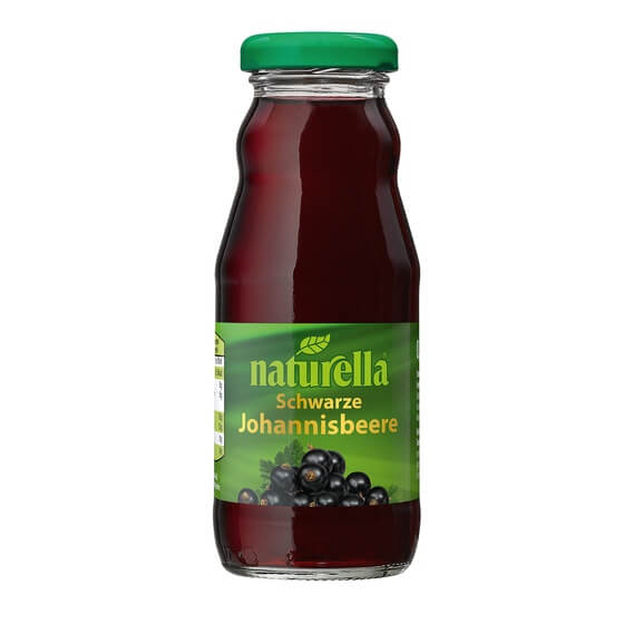 Schwarzer Johannisbeersaft 25% Glasflasche 0,2 l Naturella