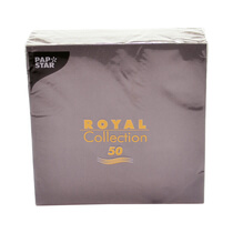 Servietten Royal grau 1/4-Falz 40x40cm 50St PapStar