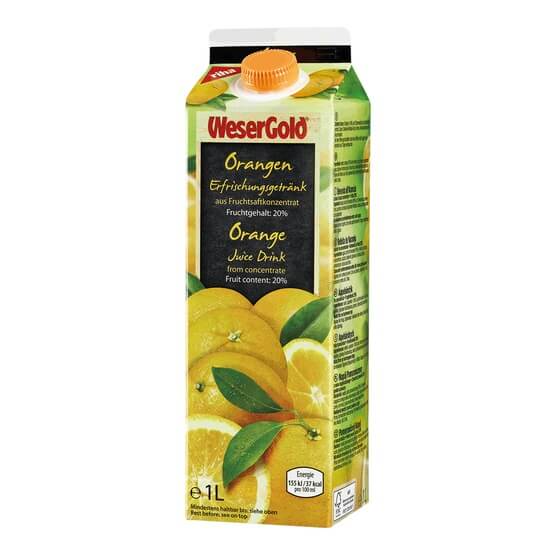 Orange Fruchtsaftgetränk 20% Wesergold