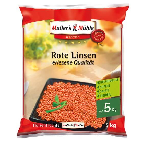 Rote Linsen Geschält ODZ 5kg Müller's Mühle