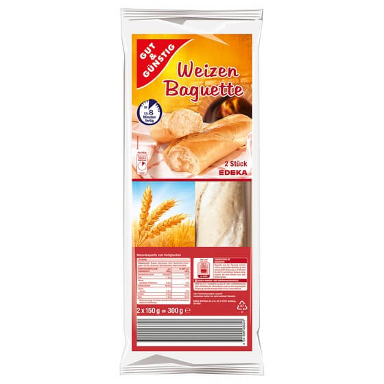 Baguettes zum Aufbacken 2St=300g G&G