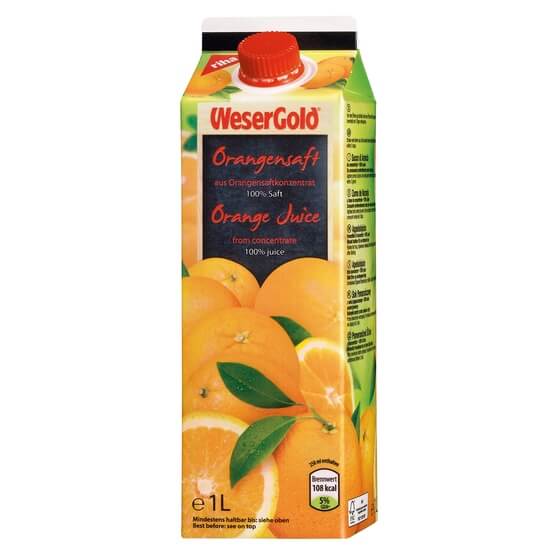 Orangensaft 100% Frucht 8x1l Tetra Pak Hardthof