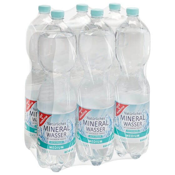 Mineralwasser Medium 6x1,5l PET Pfand Gut & Günstig