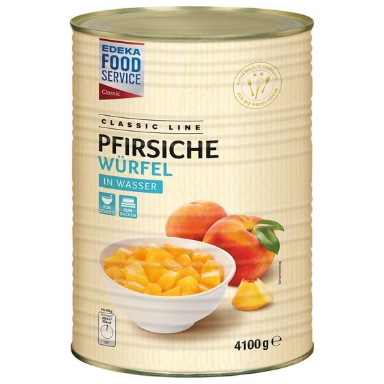 Pfirsich Würfel in Wasser Dunstkonserve 4,1/3kg EFS