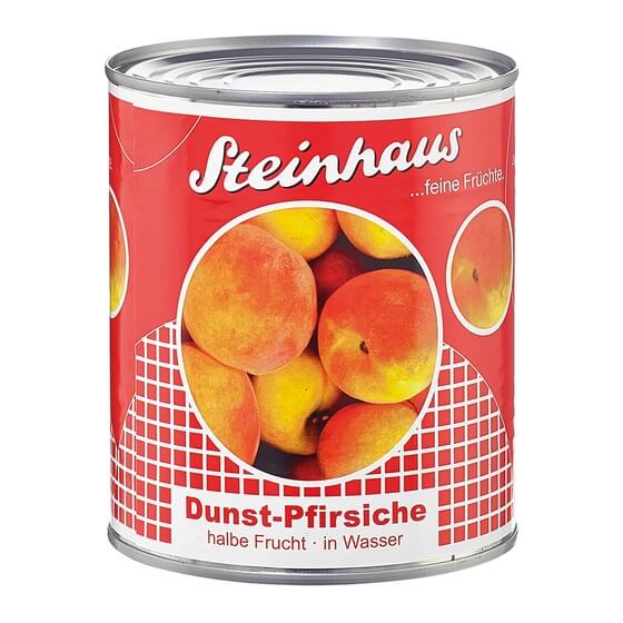 Pfirsiche halbe Frucht Dunstkonserve 820g/480g Steinhaus