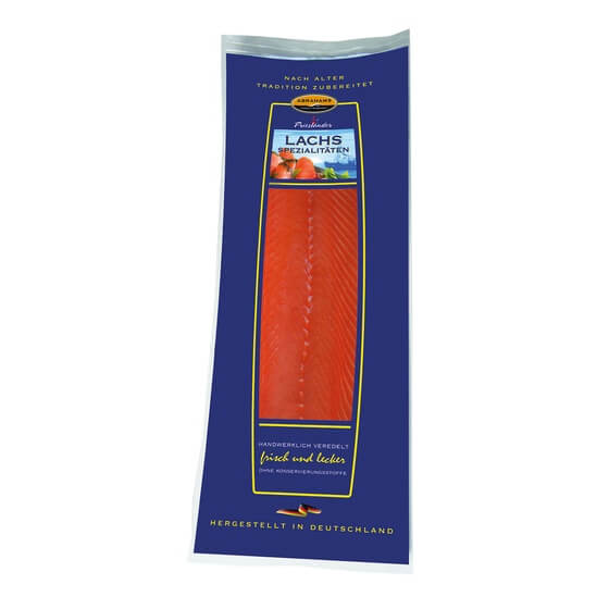 Norw. Räucherlachs mit Haut,geschnitten TK ca.1,2kg/Seite