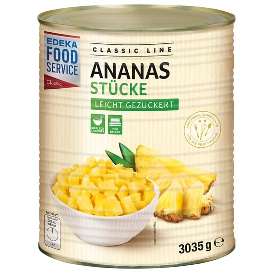 Ananas Stücke leicht gezuckert 3,035kg/1,84kg EFS