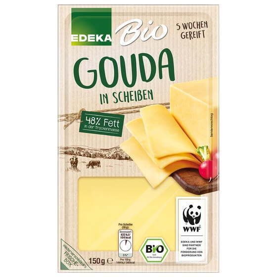 Bio Gouda 48% F.i.Tr. Scheiben 150g Edeka