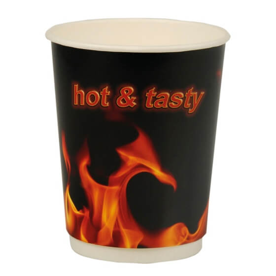 Snackbecher "hot & tasty" Pappe doppelw. 0,3l 30St PapStar