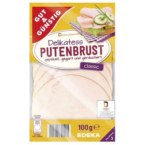 Putenbrust geräuchert 100g G&G