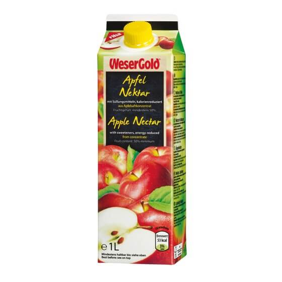 Apfel Nektar kalorienreduziert 1l Tetra Pak Wesergold