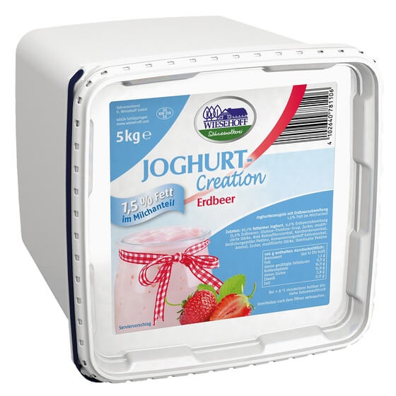 Fruchtjoghurt Erdbeere im Eimer 1,5% Fett 5kg Wiesehoff