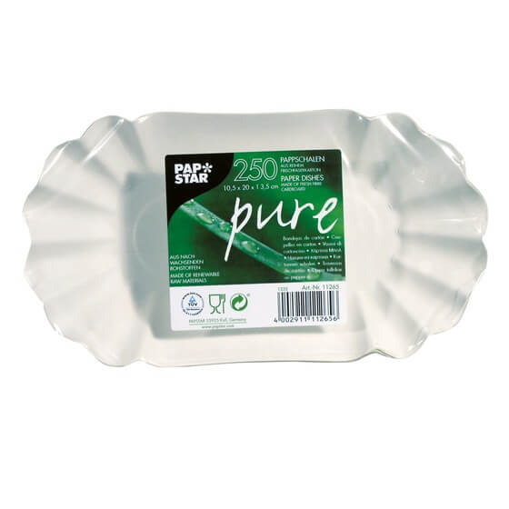Schalen Pappe "pure" oval weiss 10,5x20x3,5cm 250St PapStar