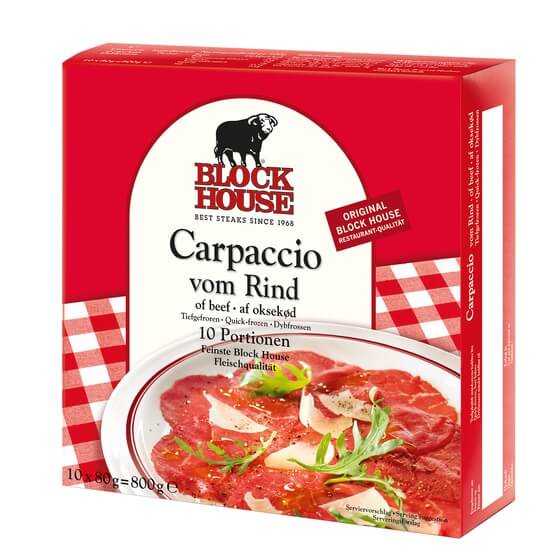 Carpaccio vom Rind TK 10x80g Blockhouse