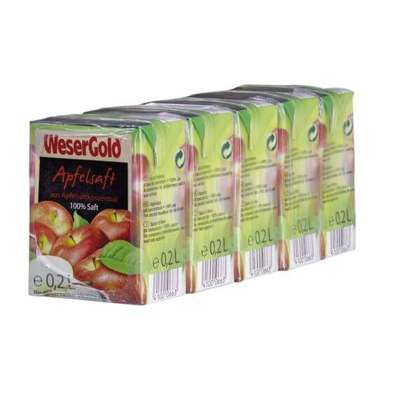 Apfelsaft 100% 5x0,2l Wesergold