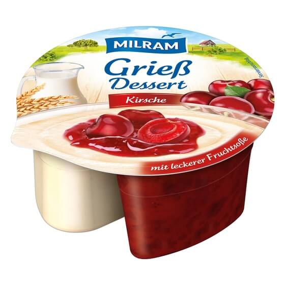 Griessdessert Sommer Kirs./Erdb-Himb,Grütze,Mango 175g Milr.