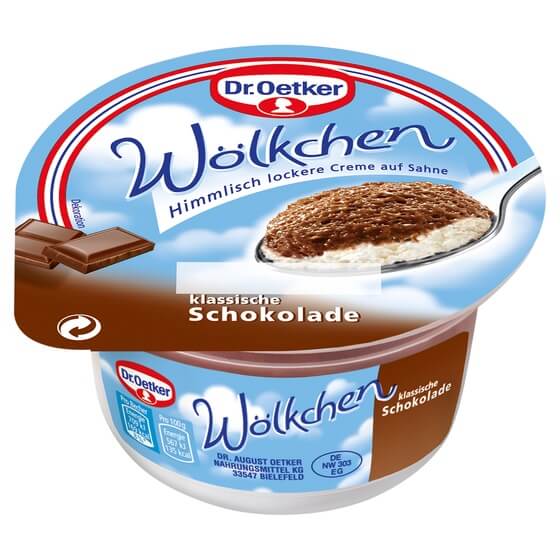 Wölkchen Schokolade 6,4% Fett 6x125g Dr.Oetker