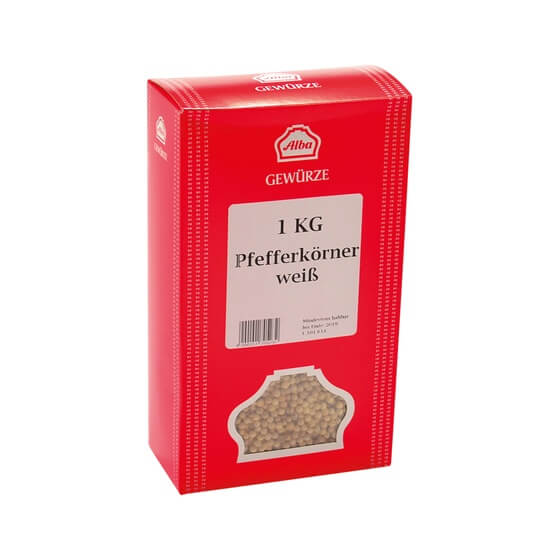 Pfefferkörner weiß 1kg Packung Alba