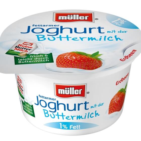 Joghurt mit der Buttermilch sortiert 1% Fett 20x100g Müller