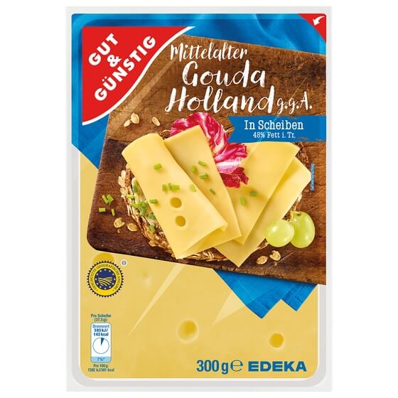 Gouda 48% F.i.T. mittelalt Scheiben 300g G&G