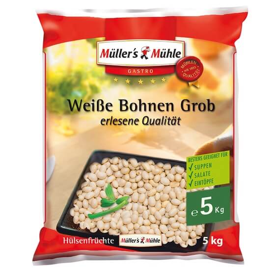 Weisse Bohnen Grob 5kg Müller's Mühle