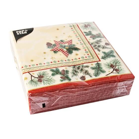 Servietten Traditional Star 3lagig 1/4 Falz 40x40cm 50 St PS