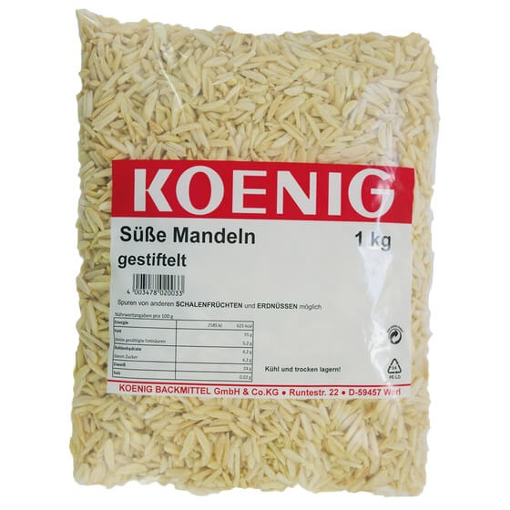 Mandeln gestiftelt 1kg Koenig